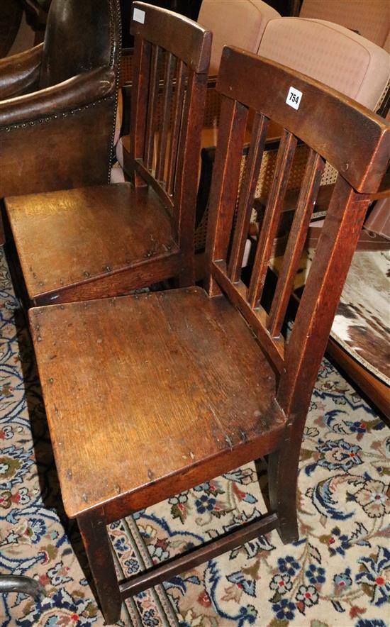 Pair of oak chairs